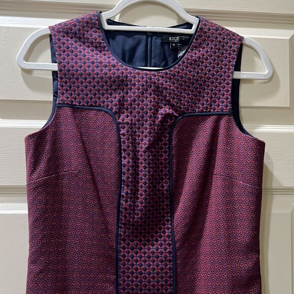 Etcetera Women’s 4 Sleeveless Navy Red Purple Evening Office wedding Guest Dress - Picture 10 of 12